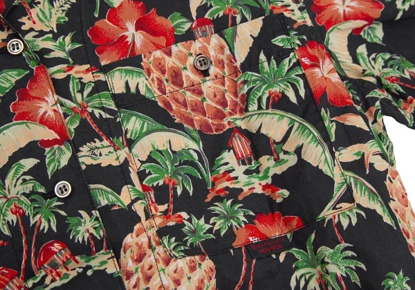 マドモアゼルノンノンMademoiselle NON NON コットンアロハシャツ 黒マルチM位 K-126518_011