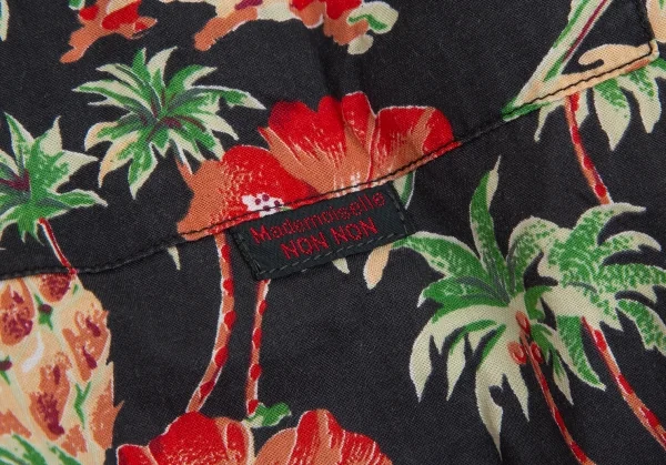 マドモアゼルノンノンMademoiselle NON NON コットンアロハシャツ 黒マルチM位 K-126518_012