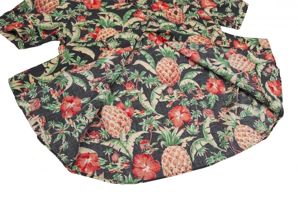 マドモアゼルノンノンMademoiselle NON NON コットンアロハシャツ 黒マルチM位 K-126518_015