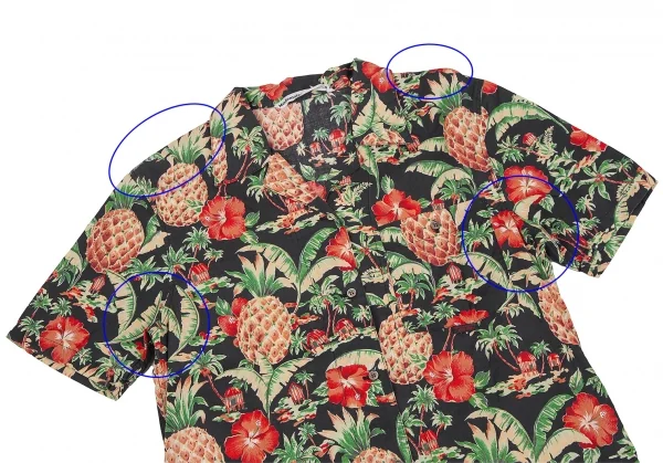 マドモアゼルノンノンMademoiselle NON NON コットンアロハシャツ 黒マルチM位 K-126518_003