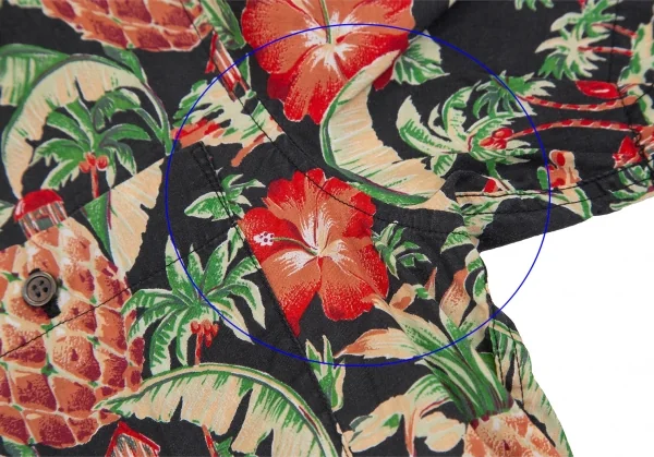 マドモアゼルノンノンMademoiselle NON NON コットンアロハシャツ 黒マルチM位 K-126518_007