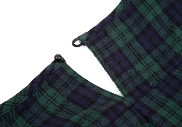 アツロウタヤマA.T フリンジ切替チェックブラウス 緑紺M位 K-126522_010
