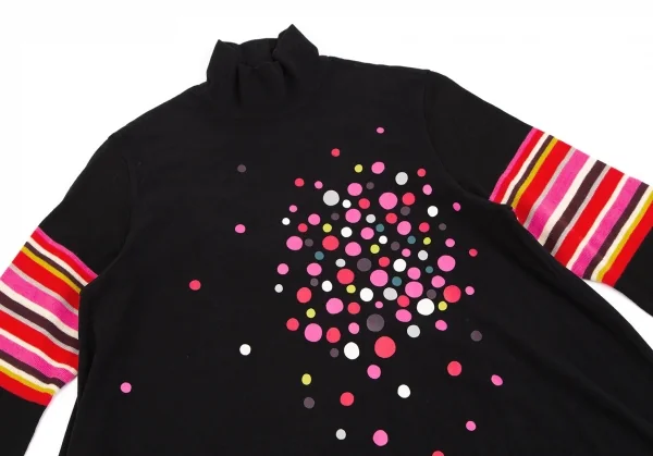 トクコプルミエヴォルTOKUKO 1er VOL 袖ニット切替ランダムドットチュニック 黒9 K-126526_003