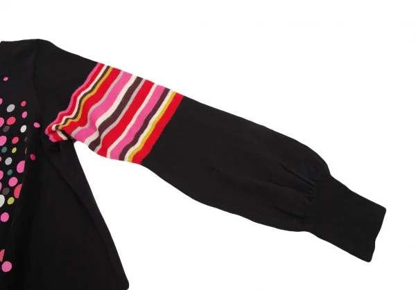 トクコプルミエヴォルTOKUKO 1er VOL 袖ニット切替ランダムドットチュニック 黒9 K-126526_006