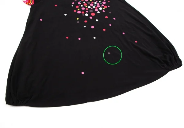 トクコプルミエヴォルTOKUKO 1er VOL 袖ニット切替ランダムドットチュニック 黒9 K-126526_008