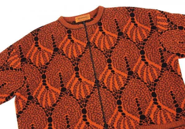 ミッソーニMISSONI ジップアップニットブルゾン オレンジ黒S K-126536_003