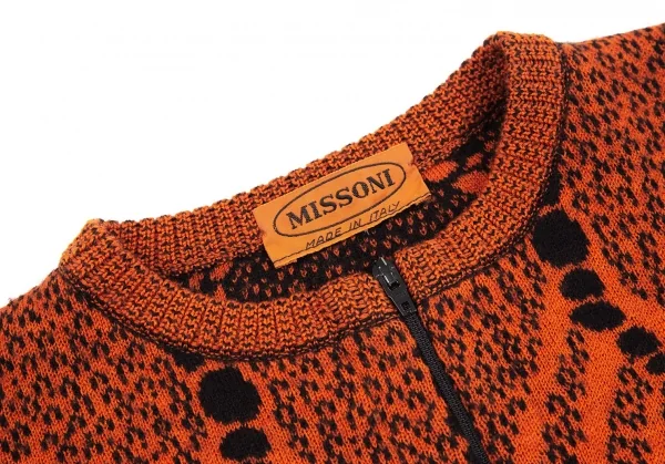 ミッソーニMISSONI ジップアップニットブルゾン オレンジ黒S K-126536_004