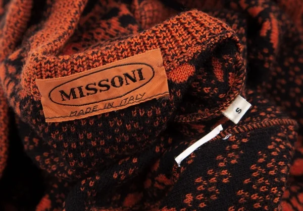 ミッソーニMISSONI ジップアップニットセットアップ オレンジ黒S 40 K-126538_011
