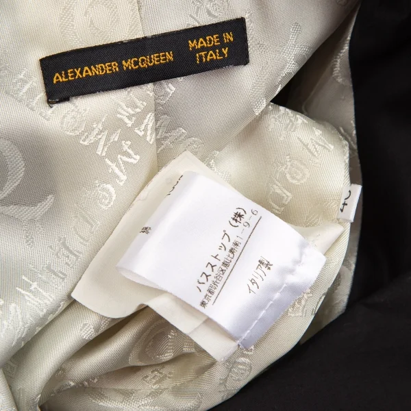 アレキサンダーマックイーンAlexander McQUEEN コットンフライフロントジャケット 黒40 K-126539_015