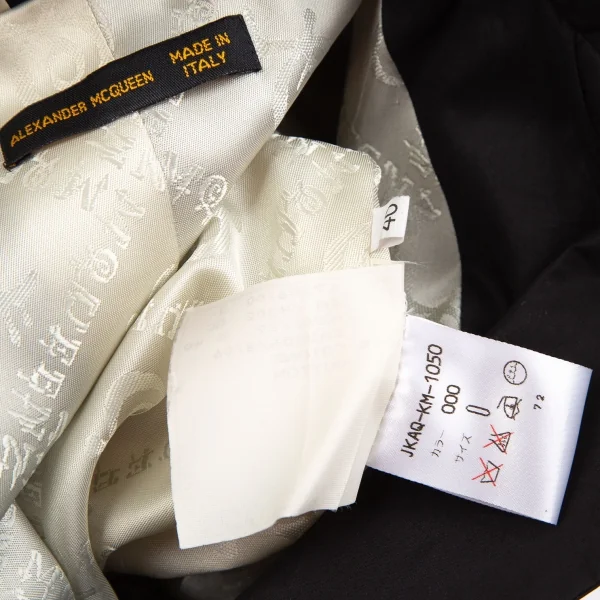 アレキサンダーマックイーンAlexander McQUEEN コットンフライフロントジャケット 黒40 K-126539_016