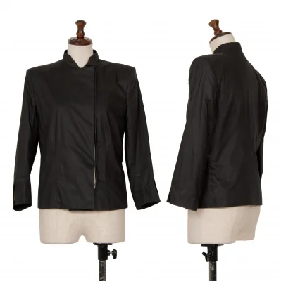 アレキサンダーマックイーンAlexander McQUEEN コットンフライフロントジャケット 黒