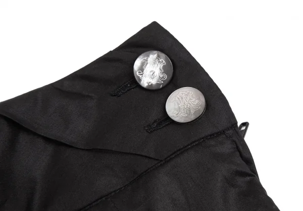 アレキサンダーマックイーンAlexander McQUEEN コットンバックスリットスカート 黒40 K-126540_005