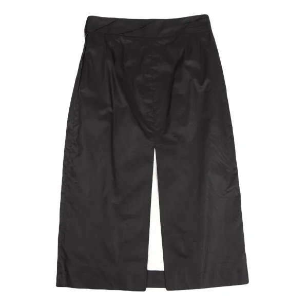 アレキサンダーマックイーンAlexander McQUEEN コットンバックスリットスカート 黒40 K-126540_008