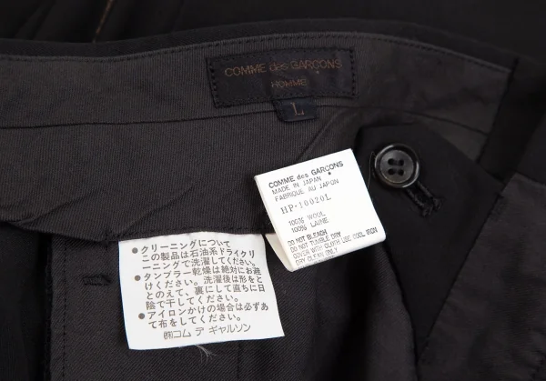 コムデギャルソン オムCOMME des GARCONS HOMME ウールギャバステッチパンツ 黒オレンジL K-126550_014