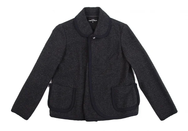トリココムデギャルソンtricot COMME des GARCONSパイピングハーフレイヤードウールジャケット グレーM K-126562_002
