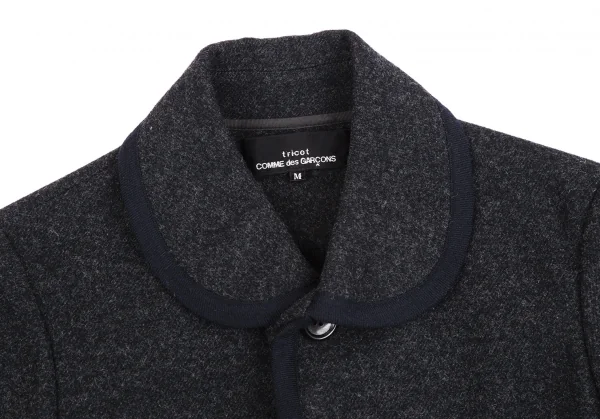 トリココムデギャルソンtricot COMME des GARCONSパイピングハーフレイヤードウールジャケット グレーM K-126562_003