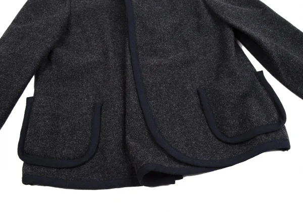 トリココムデギャルソンtricot COMME des GARCONSパイピングハーフレイヤードウールジャケット グレーM K-126562_007