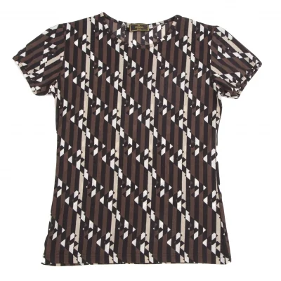 FENDI Logo Stripe Printed T Shirt