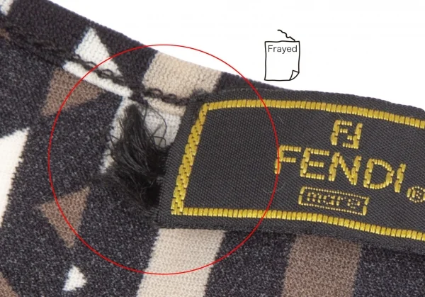 フェンディFENDI ロゴストライプTシャツ 茶白黒40 K-126579_004