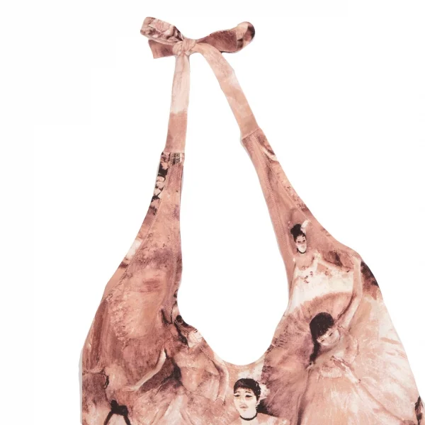 ジャンポールゴルチエ ファムJean Paul GAULTIER FEMME バレリーナプリントホルターネックキャミソール ピンク白40 K-126591_003