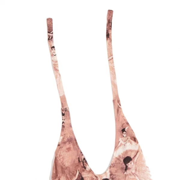 ジャンポールゴルチエ ファムJean Paul GAULTIER FEMME バレリーナプリントホルターネックキャミソール ピンク白40 K-126591_004