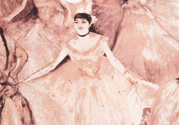 ジャンポールゴルチエ ファムJean Paul GAULTIER FEMME バレリーナプリントホルターネックキャミソール ピンク白40 K-126591_006