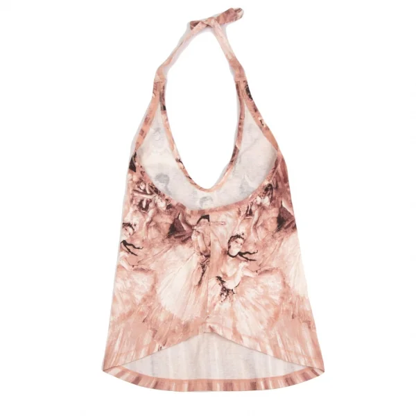 ジャンポールゴルチエ ファムJean Paul GAULTIER FEMME バレリーナプリントホルターネックキャミソール ピンク白40 K-126591_009