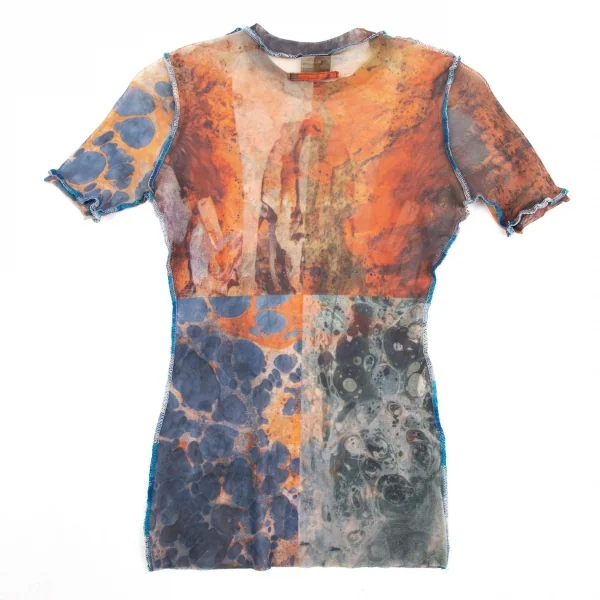 ジャンポールゴルチエ ファムJean Paul GAULTIER FEMME グラフィックプリントインサイドアウトパワーネットTシャツ マルチ40 K-126593_010