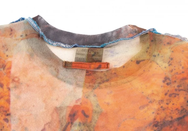 ジャンポールゴルチエ ファムJean Paul GAULTIER FEMME グラフィックプリントインサイドアウトパワーネットTシャツ マルチ40 K-126593_011