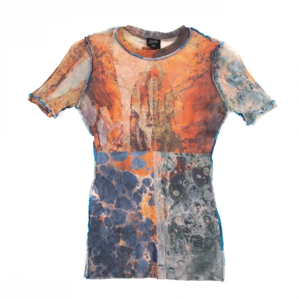 ジャンポールゴルチエ ファムJean Paul GAULTIER FEMME グラフィックプリントインサイドアウトパワーネットTシャツ マルチ40 K-126593_002