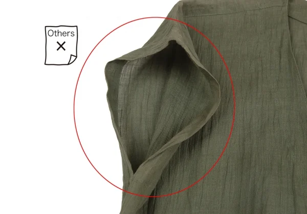 イッセイミヤケISSEY MIYAKE リネンフロントラップ変形ノースリーブ