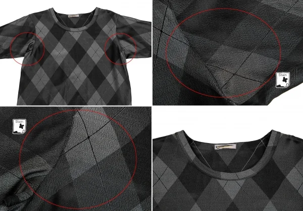 ISSEY MIYAKE Bias Check Printed T Shirt & Skirt  K-126626_003