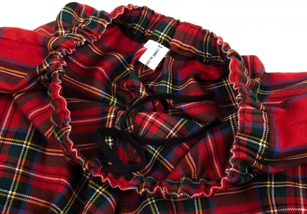 コムデギャルソン ガールCOMME des GARCONSGIRL タータンチェックウールカボチャショートパンツ 赤M K-126635_003