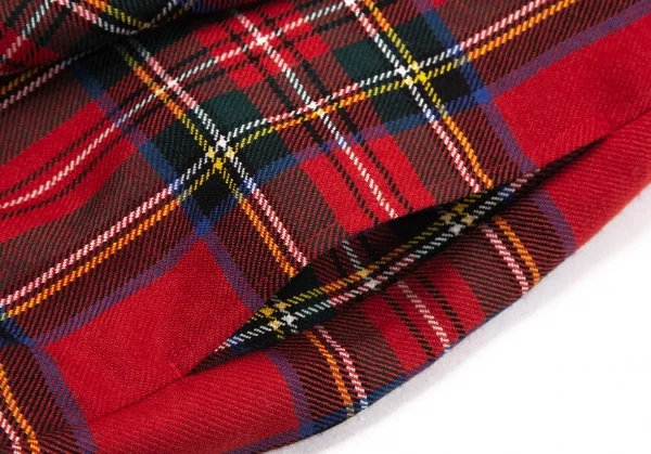 コムデギャルソン ガールCOMME des GARCONSGIRL タータンチェックウールカボチャショートパンツ 赤M K-126635_005