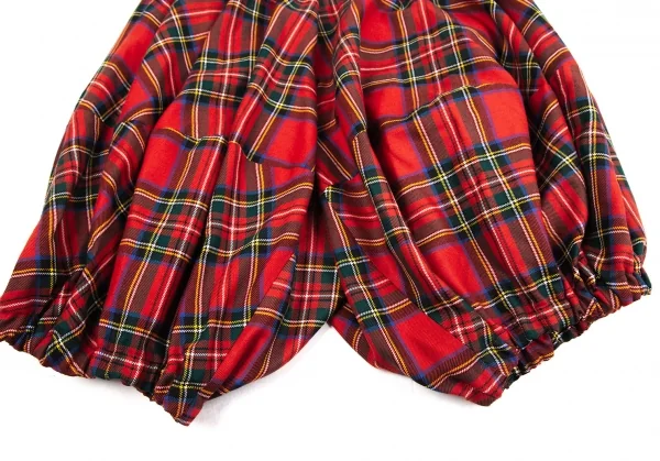 コムデギャルソン ガールCOMME des GARCONSGIRL タータンチェックウールカボチャショートパンツ 赤M K-126635_006