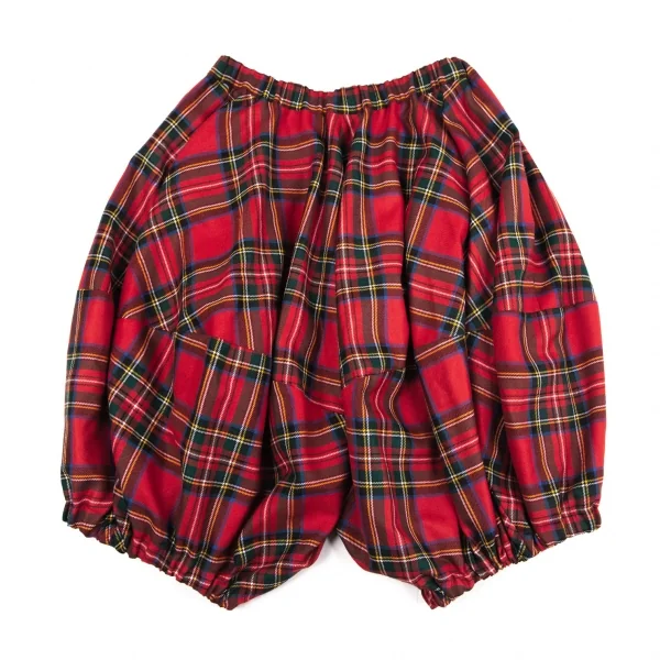 コムデギャルソン ガールCOMME des GARCONSGIRL タータンチェックウールカボチャショートパンツ 赤M K-126635_008