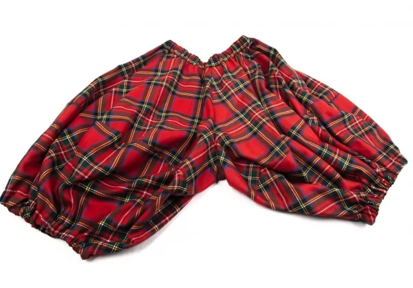 コムデギャルソン ガールCOMME des GARCONSGIRL タータンチェックウールカボチャショートパンツ 赤M K-126635_009