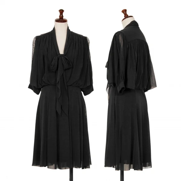 VIVIENNE TAM Stole Neck Mesh Dress Black XS-S K-126709_001