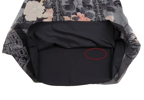 ヴィヴィアンタムVIVIENNETAM フラワーリーフプリントパワーネットスカート グレー黒他0 K-126724_010