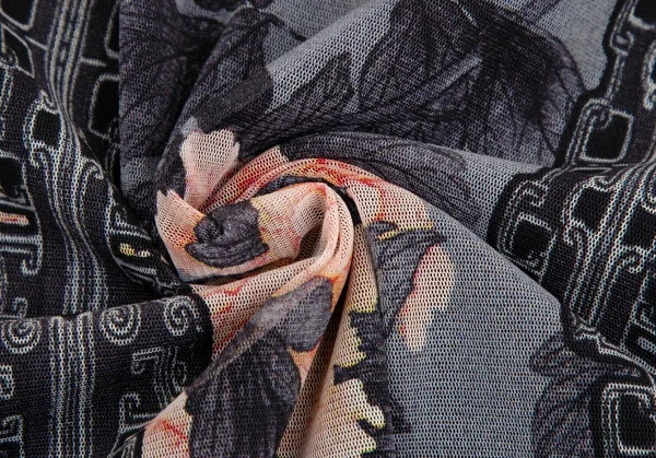 ヴィヴィアンタムVIVIENNETAM フラワーリーフプリントパワーネットスカート グレー黒他0 K-126724_013