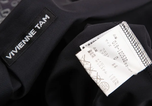 ヴィヴィアンタムVIVIENNETAM フラワーリーフプリントパワーネットスカート グレー黒他0 K-126724_015