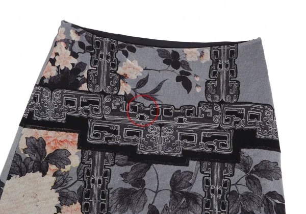 ヴィヴィアンタムVIVIENNETAM フラワーリーフプリントパワーネットスカート グレー黒他0 K-126724_003