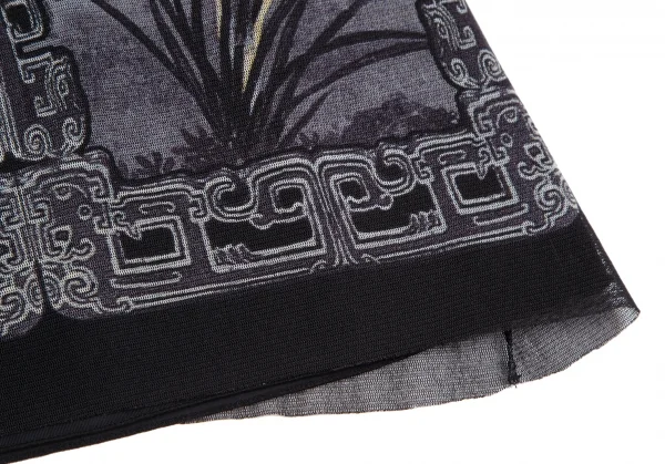 ヴィヴィアンタムVIVIENNETAM フラワーリーフプリントパワーネットスカート グレー黒他0 K-126724_008