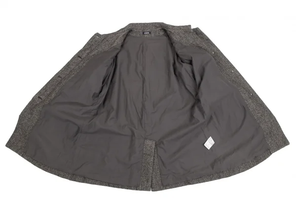 ジャーナルスタンダードJOURNAL STANDARD ウールリネンヘリンボーンラウンドカラーコート 白黒M位 K-126752_012