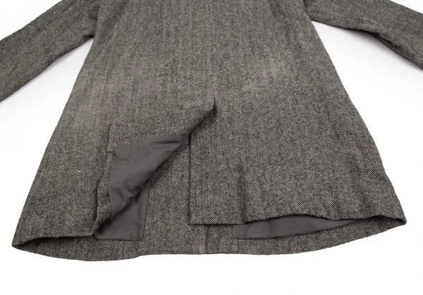 ジャーナルスタンダードJOURNAL STANDARD ウールリネンヘリンボーンラウンドカラーコート 白黒M位 K-126752_014