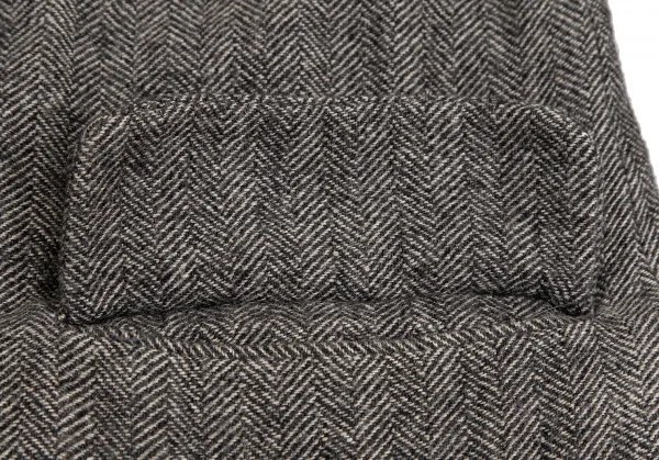 ジャーナルスタンダードJOURNAL STANDARD ウールリネンヘリンボーンラウンドカラーコート 白黒M位 K-126752_009
