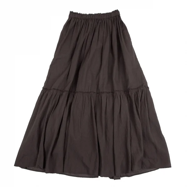 フレームワークFRAMeWORK コットンリネンギャザーレイヤードスカート 茶36 K-126754_002