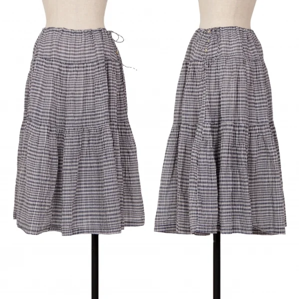 45rpm コットンギンガムチェックギャザースカート 青白2 K-126761_001