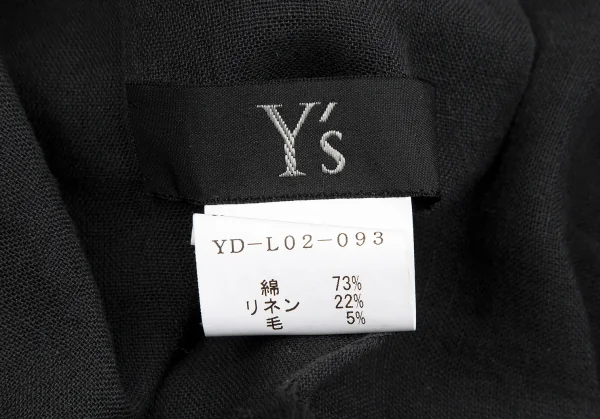 ワイズY's コットンリネンエンブロイダリーフリンジストール チャコール K-126783_014