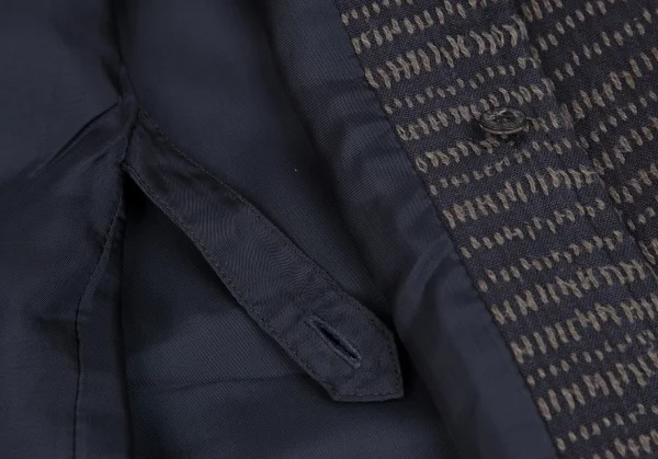 【JURGEN LEHL】ヨーガンレール ジップアップジャケット M ブラック ヨーガンレールJURGEN LEHL ステッチデザインセットアップスーツ 紺M位